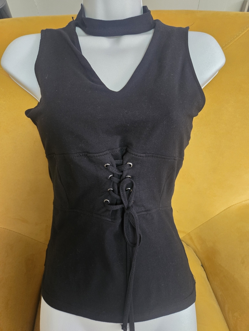 Hot Kiss Black Top with Red Logo Tag